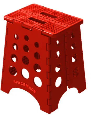 SS-15R – BIG ANT Step Stool, Single Step With Non Slip Folding Stool With Handle 13 Inch Length x 15 Inch Width x 15 ...